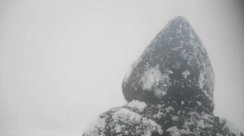 Walking through the snow during a heavy snowfall Stock Footage 47557574