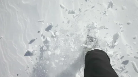 Walking through the snow Video stock 62949574