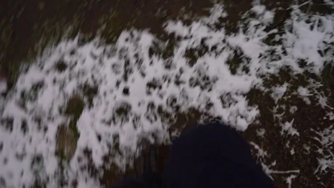Walking through the snow Stock Footage