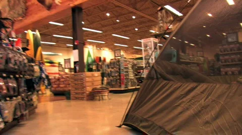 Walking through sporting good store HD Stock Footage 109246