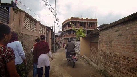 Walking through the streets of Kathmandu after the earthquake 스톡 동영상 75886830