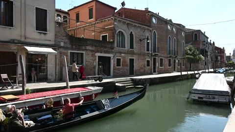Walking through the streets of the lagoon city at the time of the coronavirus Stock Footage 133458802