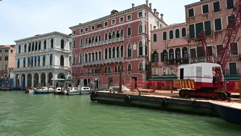 Walking through the streets of the lagoon city at the time of the coronavirus Stock Footage 133466489