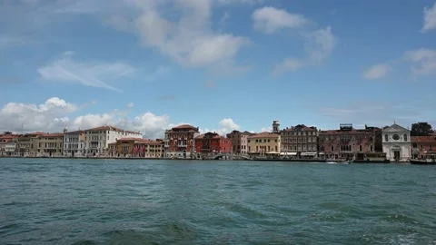 Walking through the streets of the lagoon city at the time of the coronavirus Stock Footage 133473018