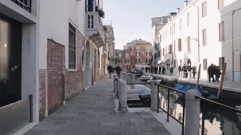Walking through the streets of Venice Stock Footage 90088490