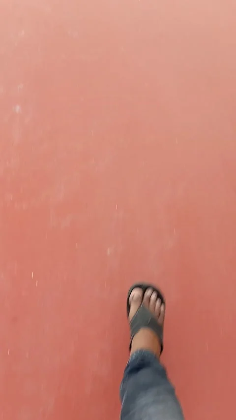 Walking through the synthetic track. Stock Footage 154366260