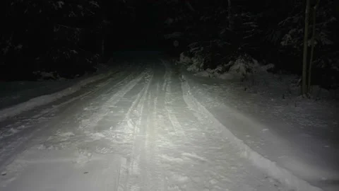 Walking through the thick snow on the ground in Estonia Stock Footage 229625116