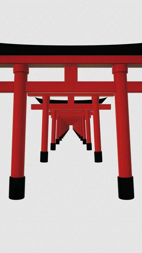 Walking through a tunnel lined with a large number of Japanese torii gates 스톡 동영상 345253672