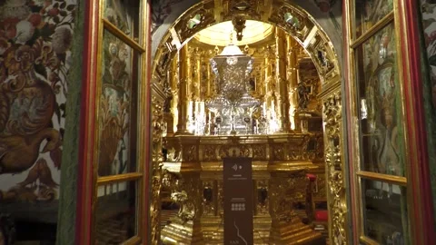 Walking Through Upper Gallery of San Juan de Dios Basilica Stock Footage 336025264