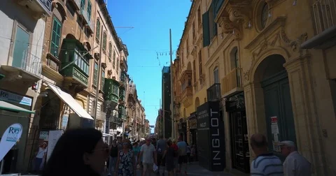 Walking throuh Streets of Valetta Malta 4k Video Stock Footage 79978669