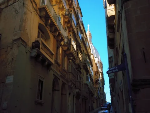 Walking throuh Streets of Valetta Malta 4k Video Stock Footage 79988181