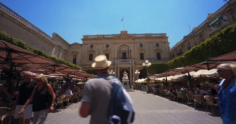 Walking throuh Streets of Valetta Malta 4k Video Stock Footage 80084666