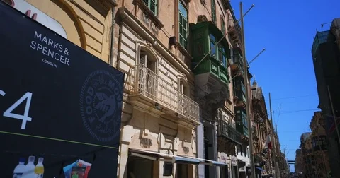 Walking throuh Streets of Valetta Malta 4k Video Stock Footage 80094647