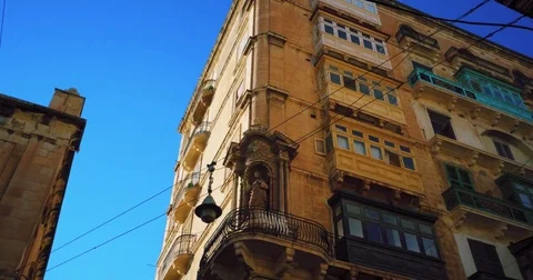 Walking throuh Streets of Valetta Malta 4k Video Stock Footage 80340660