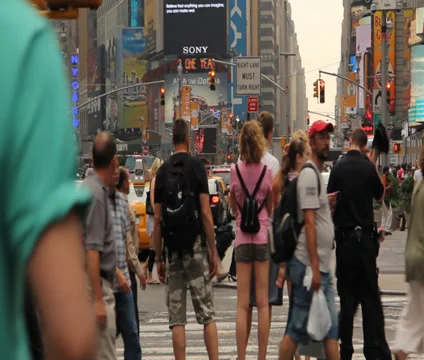 Walking in Time Square Stock Footage 37670161
