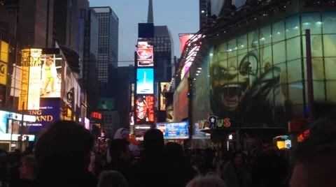 Walking on Time Square Stock Footage 48862733