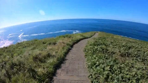 Walking timelapse on Muttonbird Island path 스톡 동영상 91052472
