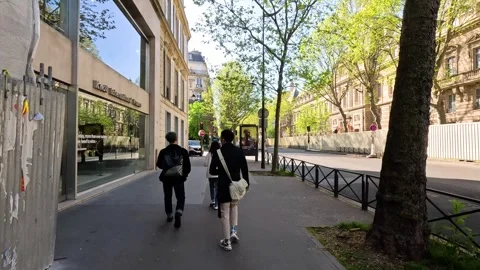 Walking Together in Paris Streets Stock Footage 300933393