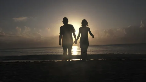 Walking together to sunset Stock-Footage 59738324