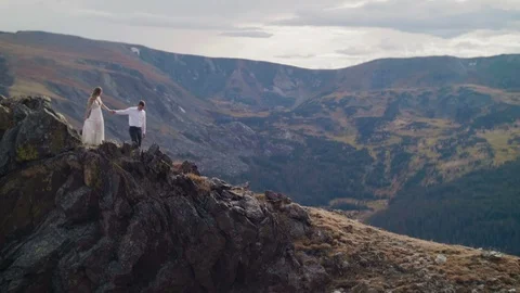 Walking on Top of the Mountains Video stock 98607590