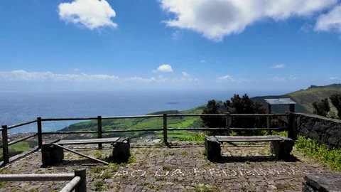 Walking Toward A Scenic Atlantic Viewpoint On Flores Island In The Azores Stock Footage 337698781