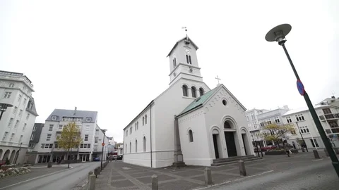 Walking towards a church Stock Footage 78267549