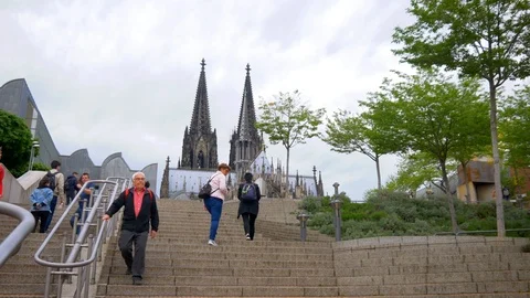 Walking Towards Cologne Cathedral Stock Footage 106965130