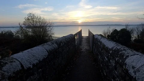 Walking towards a spectacular sunset Stock Footage 108690065