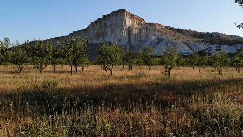 Walking Towards White Rock Mountain Stock Footage 95753591