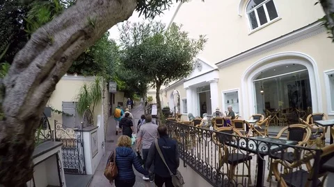 Walking in the town of capri Stock Footage 72153846
