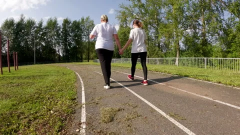 Walking on Track Outdoor Scene Stock Footage 293076957