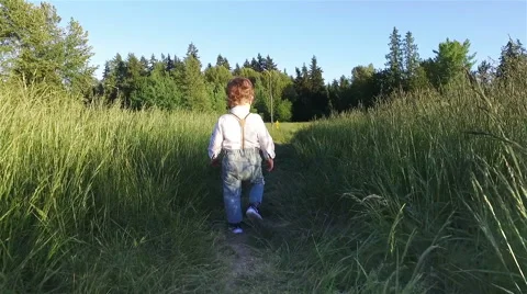 Walking in the trail with the tall grass. Stock-Footage 63119157