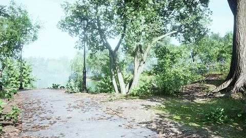 Walking trails in the park Ilustración de archivo