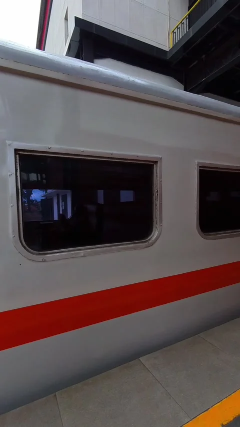 Walking on a train station platform Stock Footage 333743331