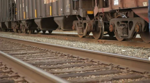 Walking on Train Tracks 02 - Balance Stock Footage 1018003