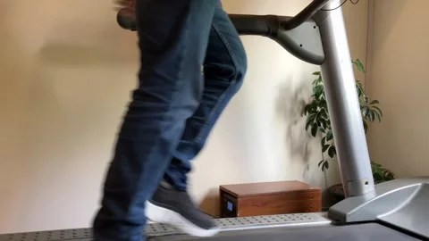 Walking on a treadmill. workout.  Stock Footage 318167342
