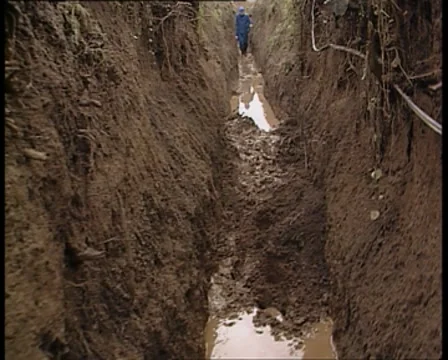 Walking in the trenches 2 Stock Footage