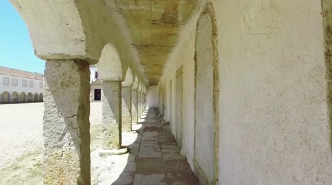 Walking Under Ancient Arches Stock Footage 63569338