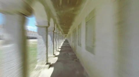 Walking Under Ancient Arches Stock Footage 63571832