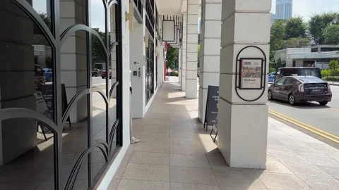 Walking Under Building Stock Footage 168856586