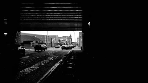Walking under a railway bridge Stock Footage 171798848