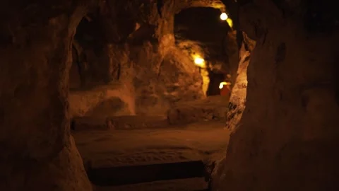 Walking in the underground city Video stock 250566349