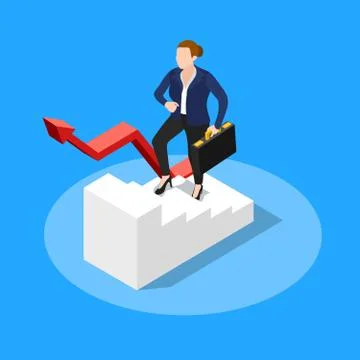 Walking Upstairs Business Concept Stock Illustration