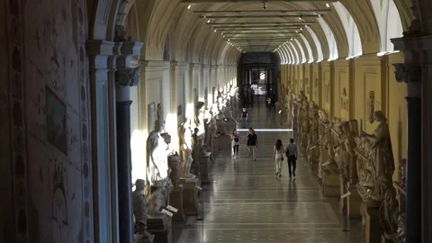 Walking in the vatican museum Stock Footage 151216833