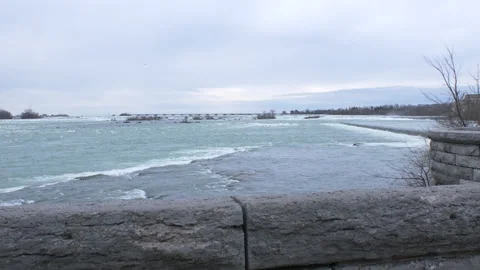 Walking View Niagara Falls Flowing Video stock 130857704