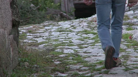 Walking in the village Stock Footage 62471229