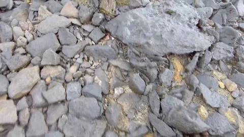 Walking On Volcanic Rock Stock Footage 69084147