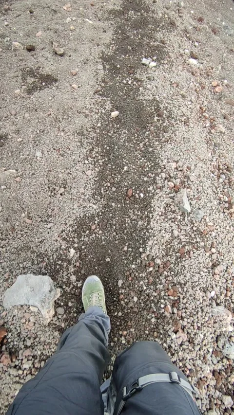 Walking on volcanic sand Stock Footage 307790127