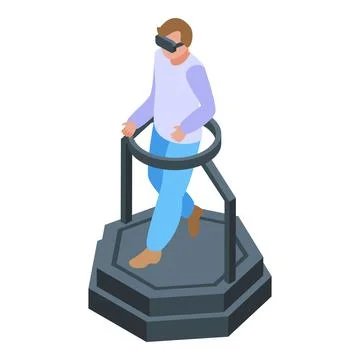 Walking vr platform icon isometric vector. Metaverse reality Illustrazione stock