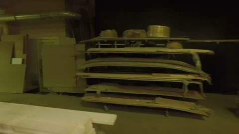 Walking on the warehouse Stock Footage 70709594